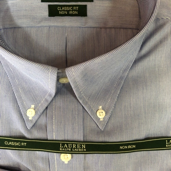 Lauren R Lauren Non-Iron Classic Dress Shirt - Picture 7 of 12
